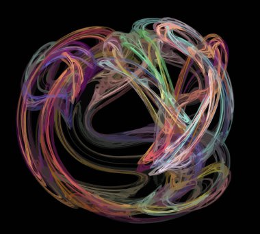 Siyah Renk Üzerine Bir Dijital Fraktal Resmi