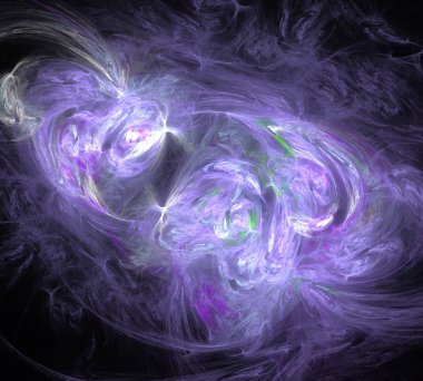 Siyah Renk Üzerine Bir Dijital Fraktal Resmi