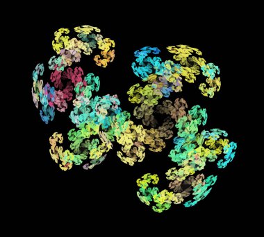Siyah Renk Üzerine Bir Dijital Fraktal Resmi