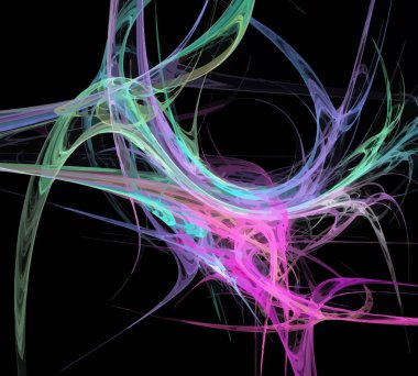 Siyah Renk Üzerine Bir Dijital Fraktal Resmi