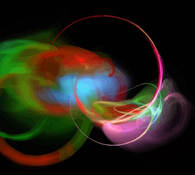 Siyah Renk Üzerine Bir Dijital Fraktal Resmi