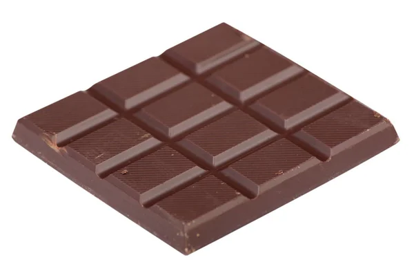 Staaf Van Bruine Chocolade Geïsoleerd — Stockfoto