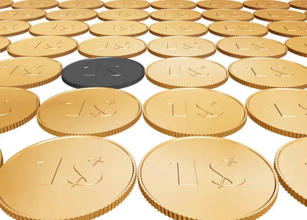 Gold Coin Carpet White Background — Stock Vector