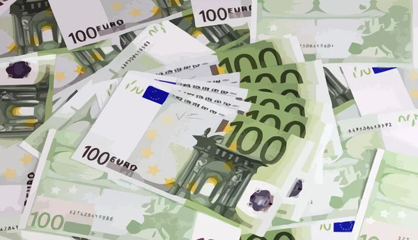 Avrupa Euro Banknot Yüzlerce Vektör — Stok Vektör