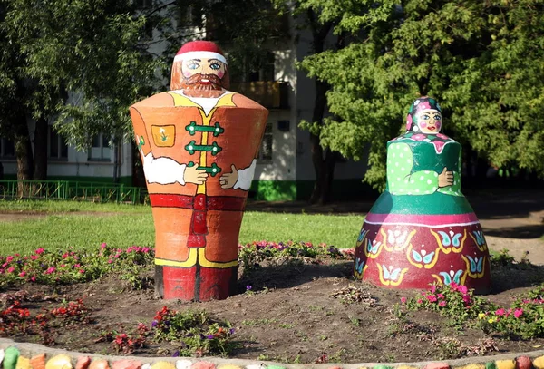 Dos Muñecas Rusas Estilo Antiguo Calle — Foto de Stock