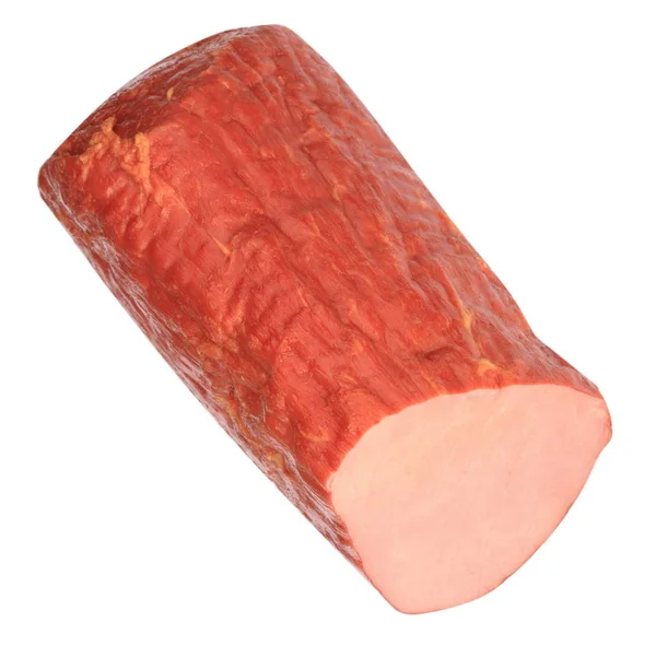 Кусок Вареного Копченого Мяса Изолирован — стоковое фото