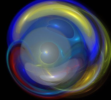 Siyah Renk Üzerine Bir Dijital Fraktal Resmi