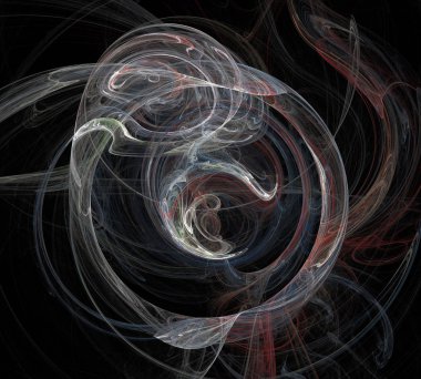 Siyah Renk Üzerine Bir Dijital Fraktal Resmi