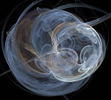 Siyah Renk Üzerine Bir Dijital Fraktal Resmi