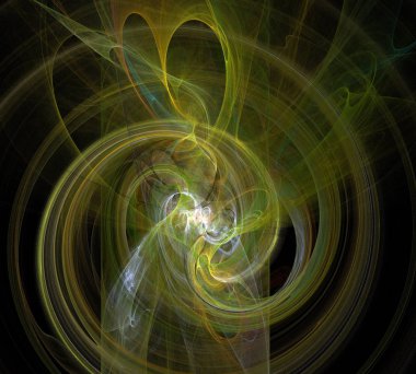 Siyah Renk Üzerine Bir Dijital Fraktal Resmi