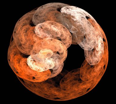 Siyah Renk Üzerine Bir Dijital Fraktal Resmi