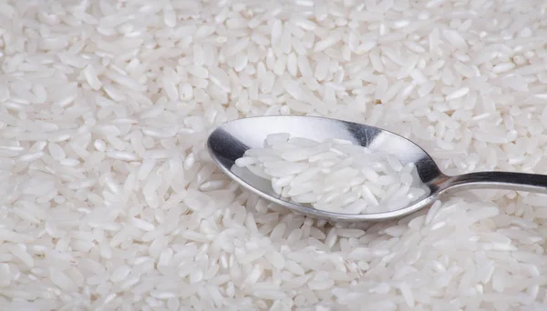 Rice Food Background Teaspoon — Stock Photo, Image