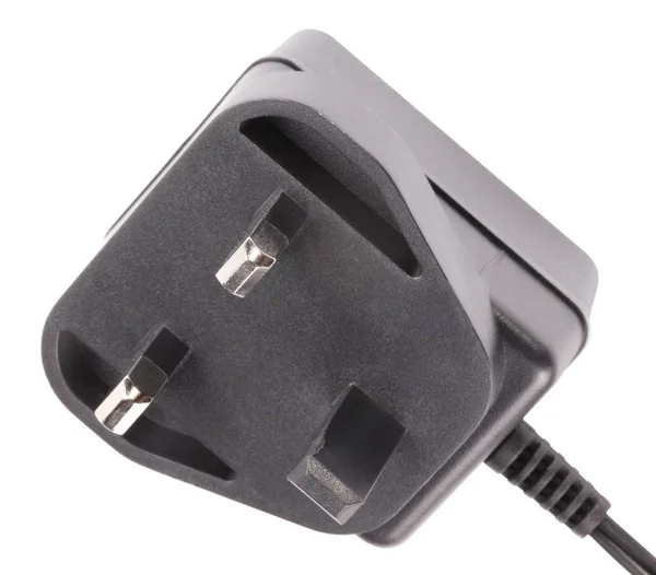 Uk Stecker mit Kabel isoliert — Stockfoto