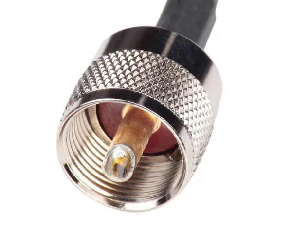 PL259 Connector with Cable Isolated — Stock Photo, Image