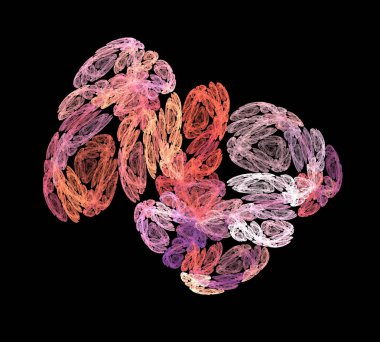 Siyah Renk Üzerine Bir Dijital Fraktal Resmi