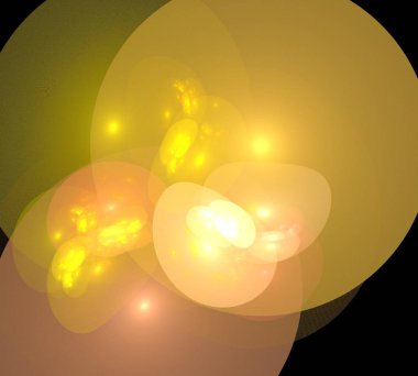 Siyah Renk Üzerine Bir Dijital Fraktal Resmi