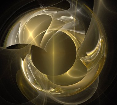 Siyah Renk Üzerine Bir Dijital Fraktal Resmi