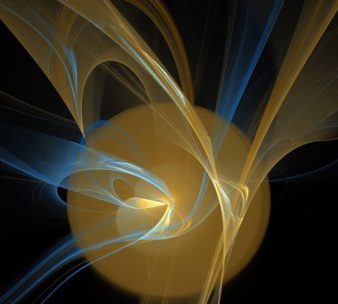 Siyah Renk Üzerine Bir Dijital Fraktal Resmi