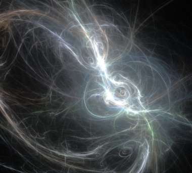 Siyah Renk Üzerine Bir Dijital Fraktal Resmi