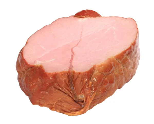 Trozo Carne Hervida Ahumada Aislada —  Fotos de Stock
