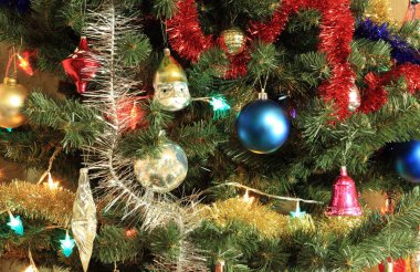 Yeşil Noel köknar oyuncaklar