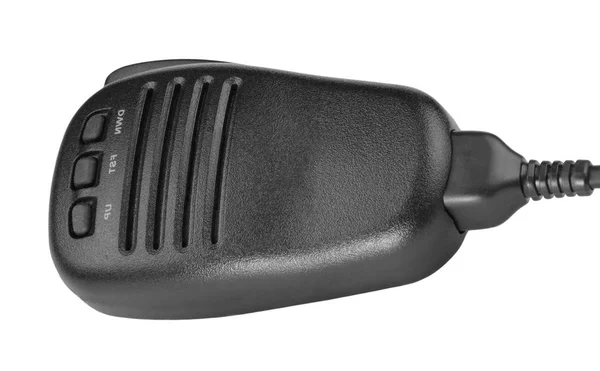 Black Handheld Dynamic Microphone Radiocommunication — Stock Photo, Image