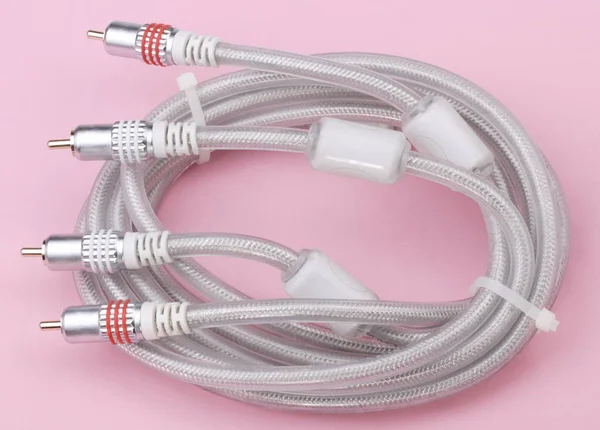 Interconnect Cable Pink Background — Stock Photo, Image