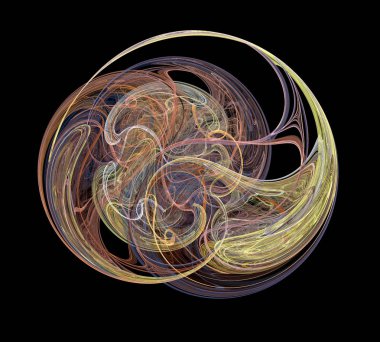 Siyah Renk Üzerine Bir Dijital Fraktal Resmi