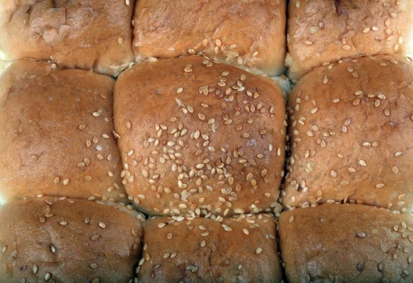 Viele Brötchen Mit Sesam — Stockfoto