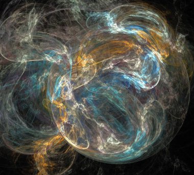 Siyah Renk Üzerine Bir Dijital Fraktal Resmi