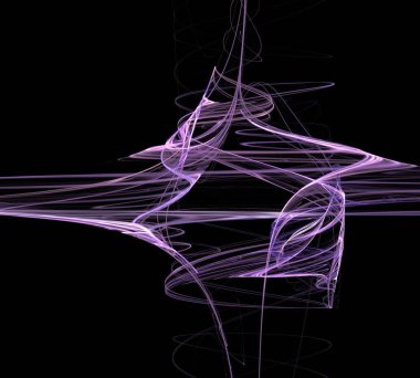 Siyah Renk Üzerine Bir Dijital Fraktal Resmi