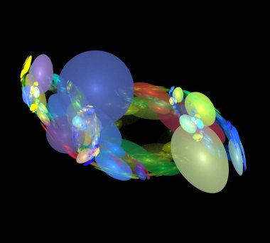 Siyah Renk Üzerine Bir Dijital Fraktal Resmi