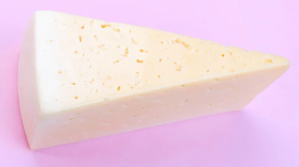 Cheese Pink Background — Stock Photo, Image