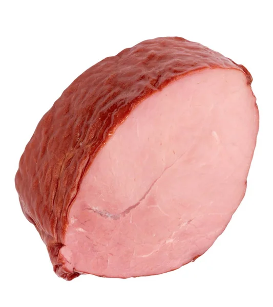 Trozo Carne Hervida Ahumada Aislada — Foto de Stock