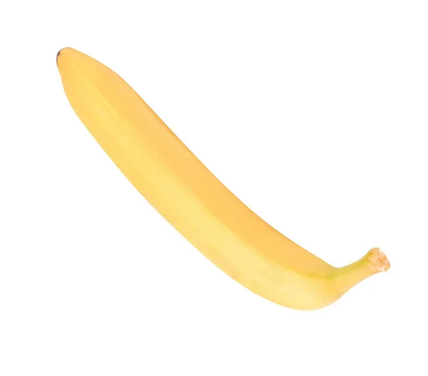 Een Rauwe Gele Banaan Geïsoleerd Een Droge Zonnige Dag — Stockfoto