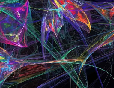 Dijital fraktal ile çok renkli bir çizimi