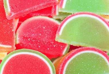 çok renkli meyve jölesi