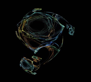 Siyah Renk Üzerine Bir Dijital Fraktal Resmi