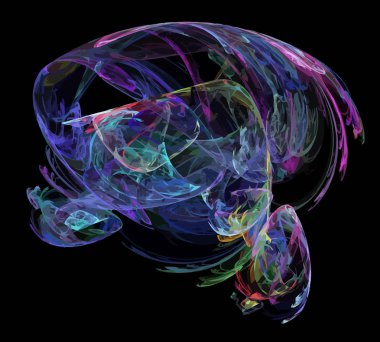 Siyah Renk Üzerine Bir Dijital Fraktal Resmi