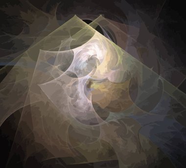 Siyah Renk Üzerine Bir Dijital Fraktal Resmi