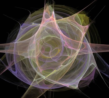 Siyah Renk Üzerine Bir Dijital Fraktal Resmi