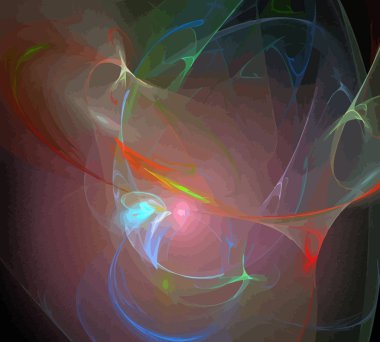 Siyah Renk Üzerine Bir Dijital Fraktal Resmi