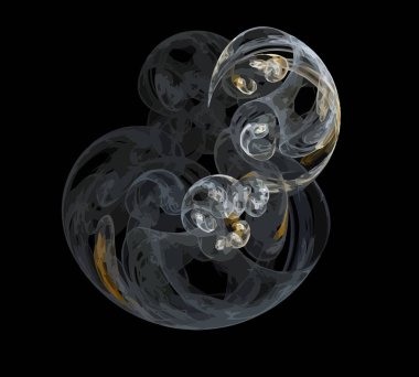 Siyah Renk Üzerine Bir Dijital Fraktal Resmi