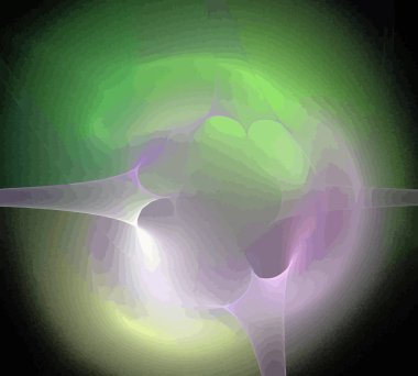 Siyah Renk Üzerine Bir Dijital Fraktal Resmi