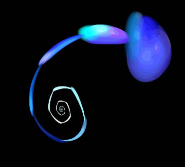 Siyah Renk Üzerine Bir Dijital Fraktal Resmi