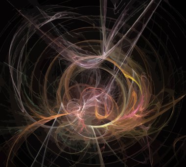 Siyah Renk Üzerine Bir Dijital Fraktal Resmi