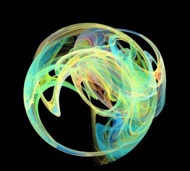 Siyah Renk Üzerine Bir Dijital Fraktal Resmi