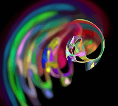 Siyah Renk Üzerine Bir Dijital Fraktal Resmi