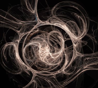 Siyah Renk Üzerine Bir Dijital Fraktal Resmi