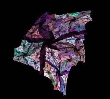 Siyah Renk Üzerine Bir Dijital Fraktal Resmi